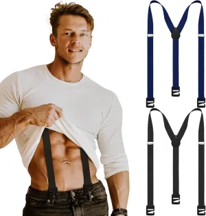 2 Pcs Hidden Suspenders for Men Hiking Undergarment Suspenders for Winter Untucked Men Outdoor Hiking Ski Pant