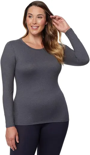 32 Degrees Heat Womens Ultra Soft Thermal Lightweight Baselayer Crew Neck Long Sleeve Top