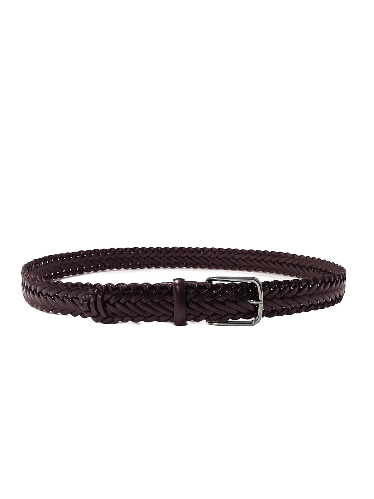 35mm Conker Braided Leather Belt