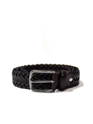 35mm Conker Braided Leather Belt