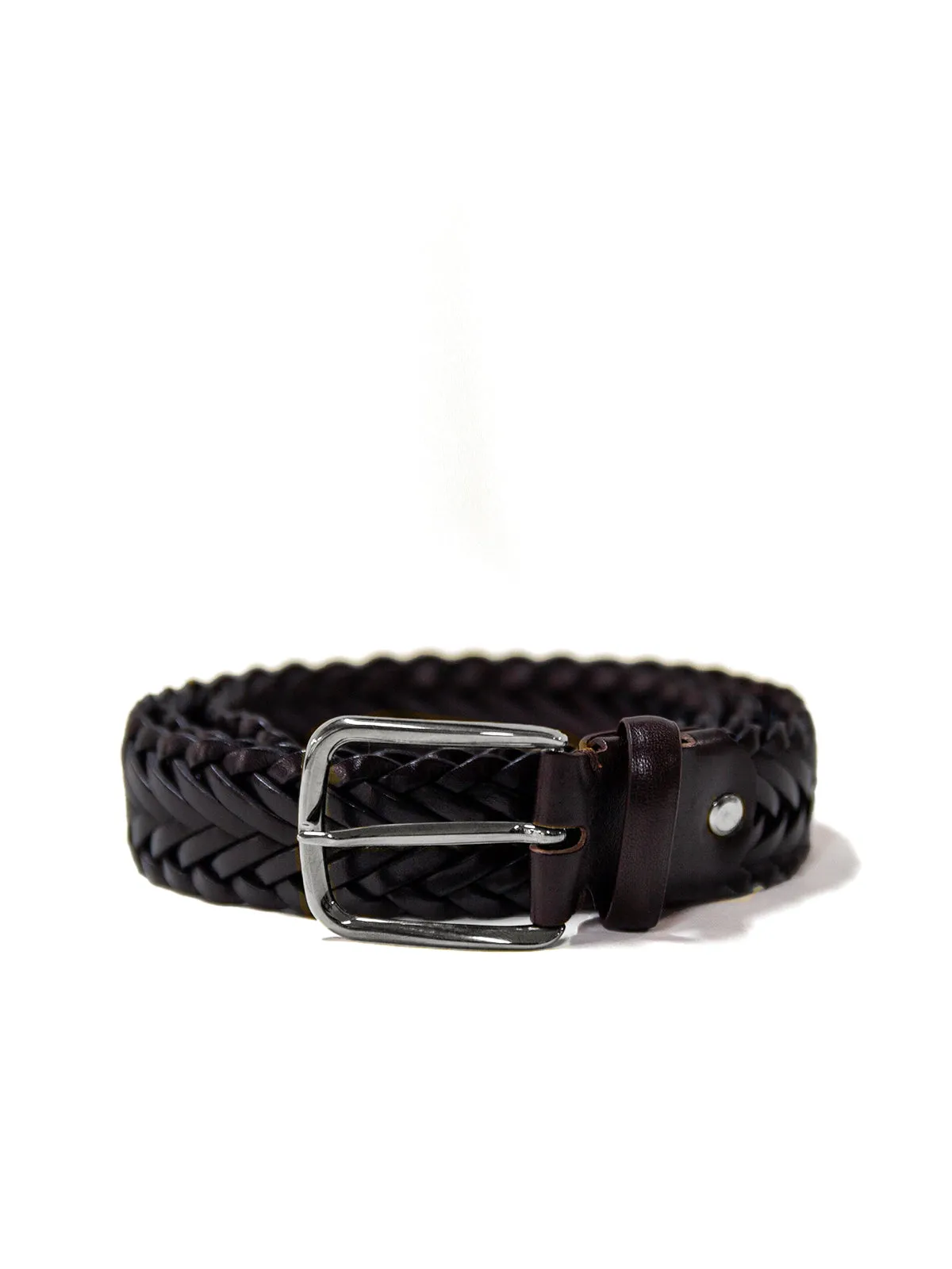 35mm Conker Braided Leather Belt