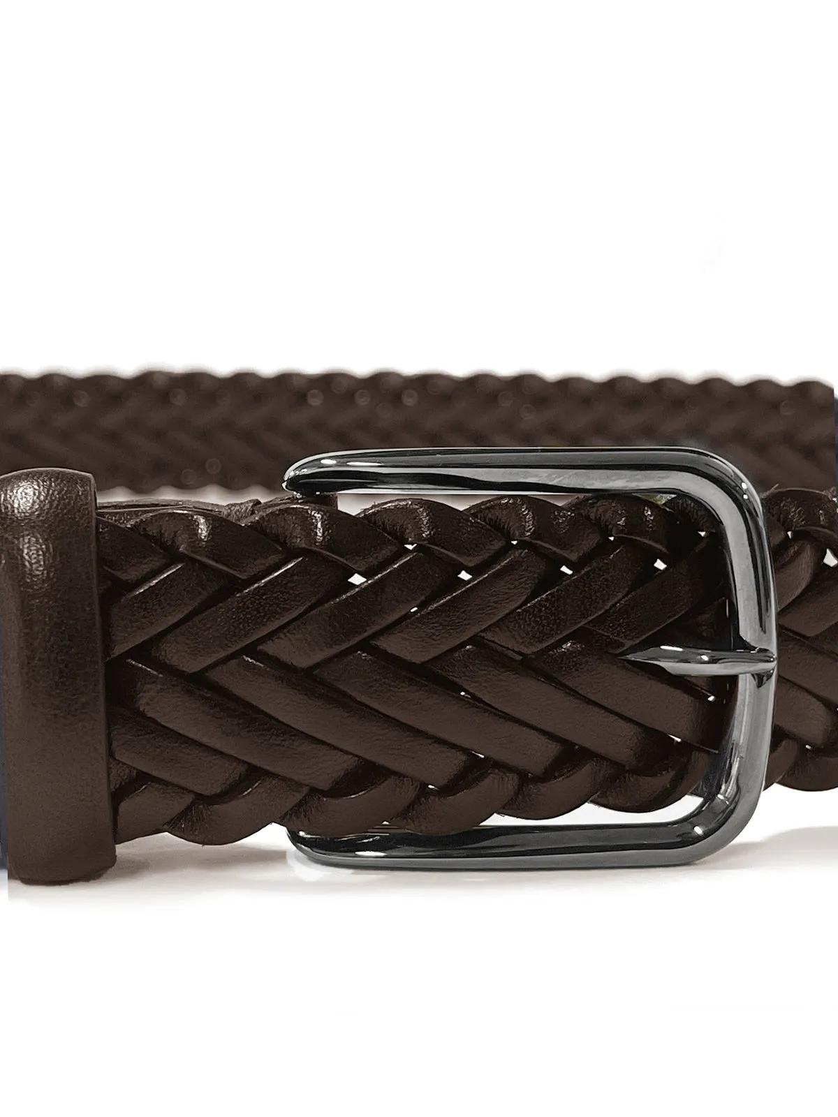 35mm Conker Braided Leather Belt