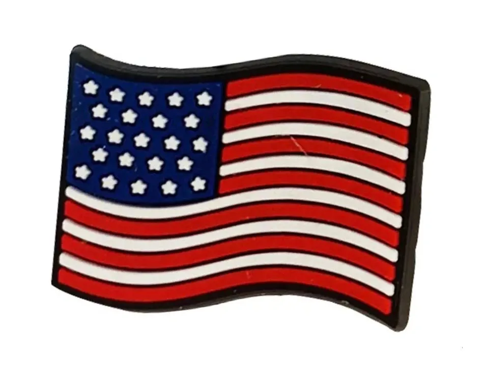4 Pcs American Flag Design Shoe Charms For Croc, Bracelet, Shoe & Wristbands
