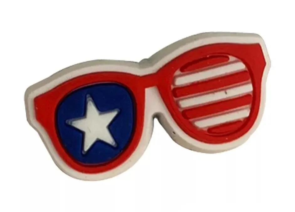 4 Pcs American Flag Design Shoe Charms For Croc, Bracelet, Shoe & Wristbands