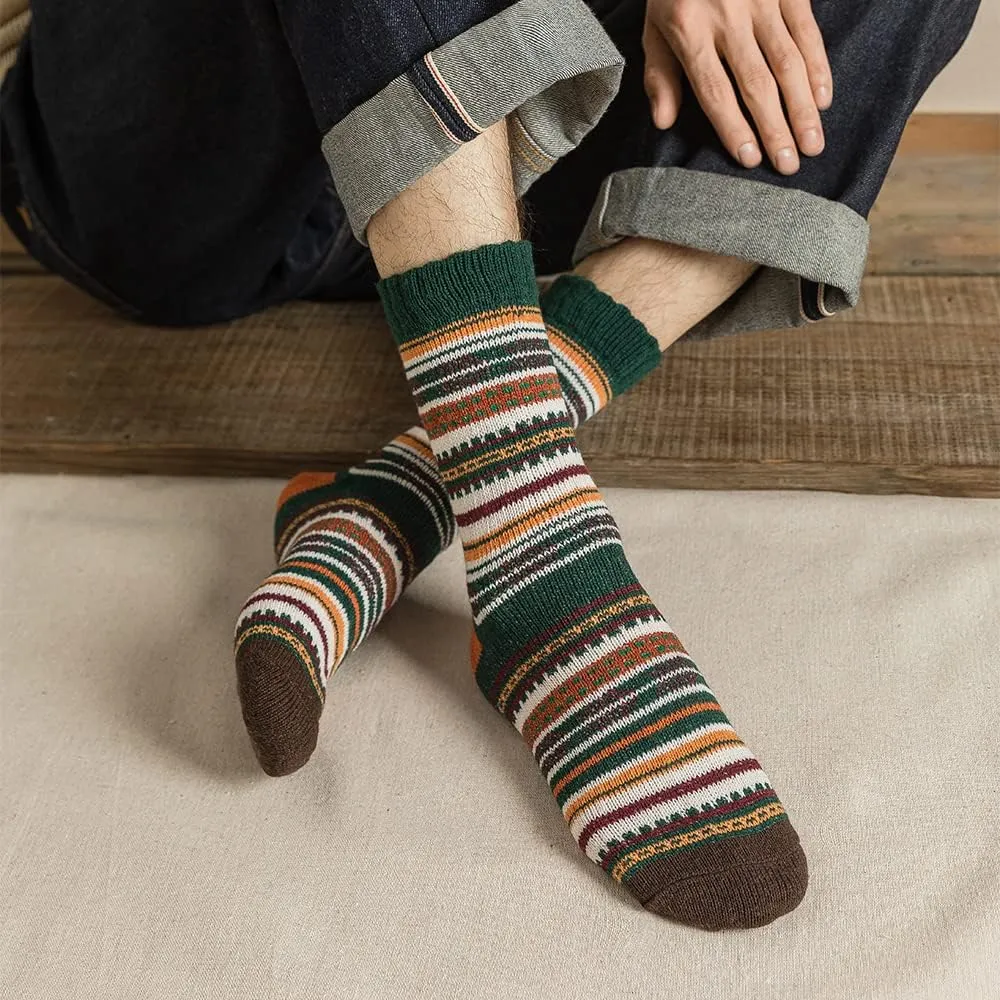 5 Pack Winter Socks For Women - Knitted Socks, Thick, Warm, Soft, Free Size 6-11