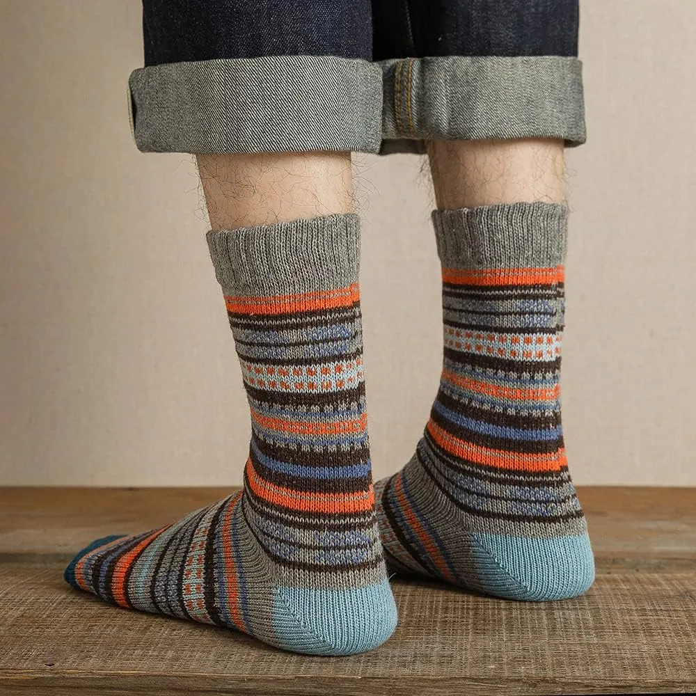 5 Pack Winter Socks For Women - Knitted Socks, Thick, Warm, Soft, Free Size 6-11