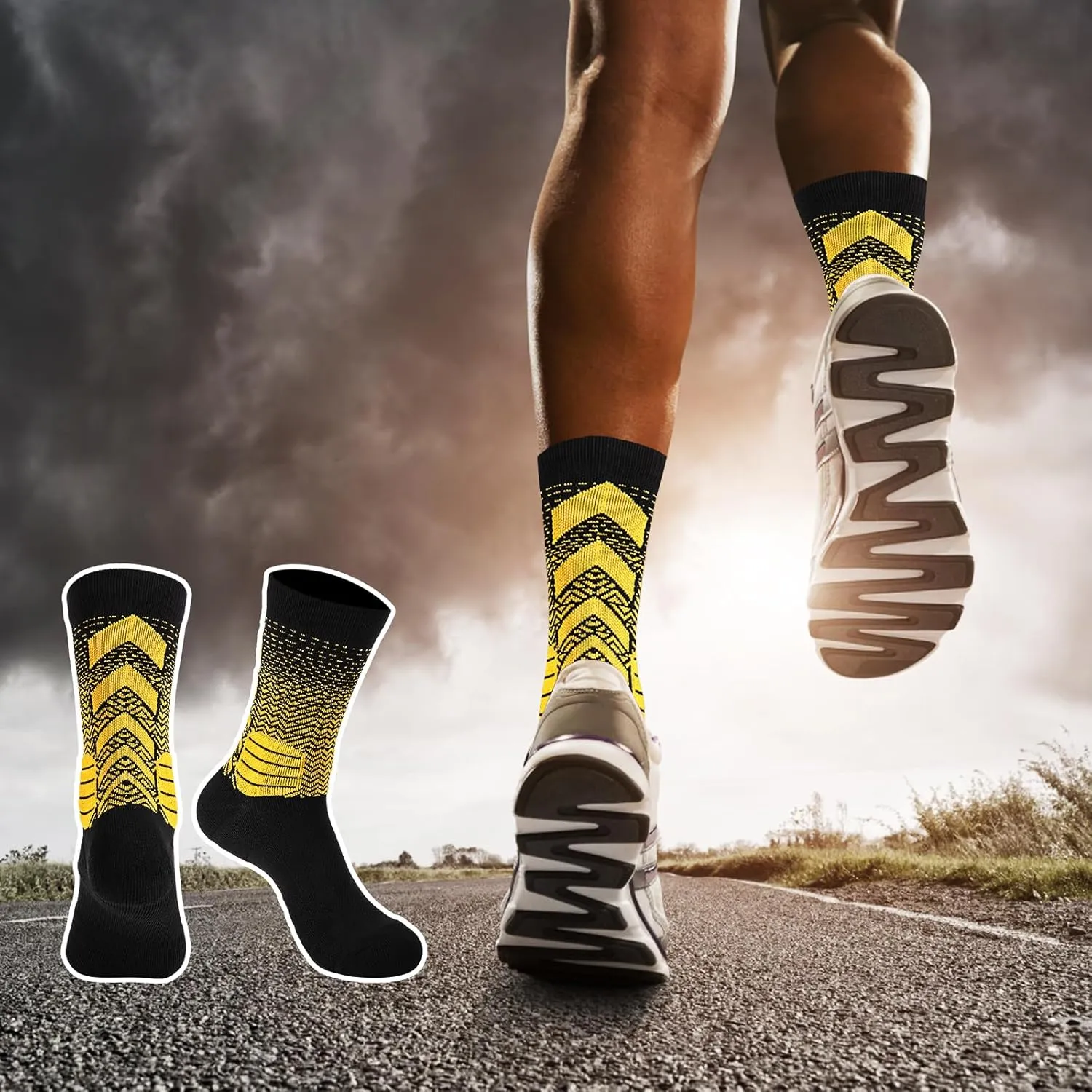 5 Pairs Elite Basketball Socks Cushioned Athletic Crew Socks for Men Youth Adult Soccer Outdoor Football Running