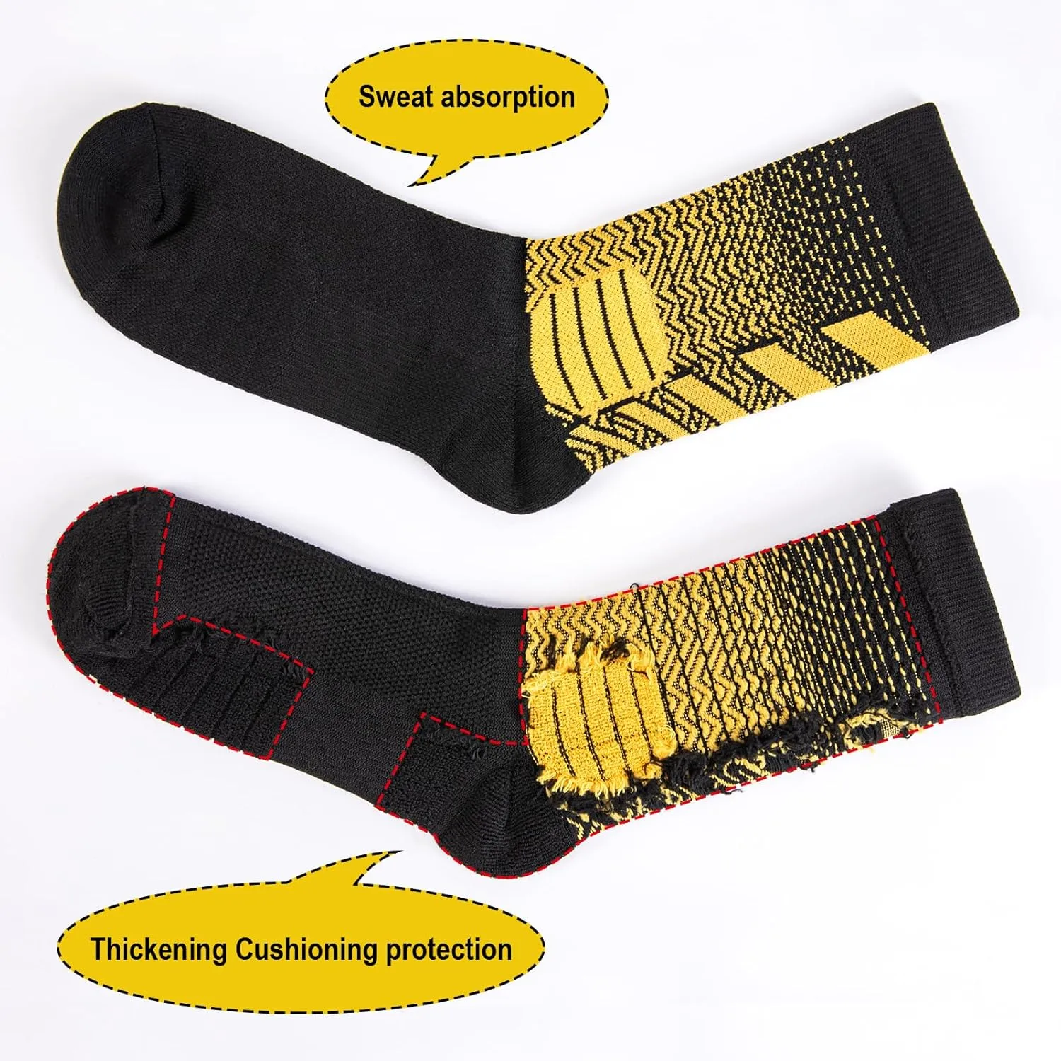 5 Pairs Elite Basketball Socks Cushioned Athletic Crew Socks for Men Youth Adult Soccer Outdoor Football Running