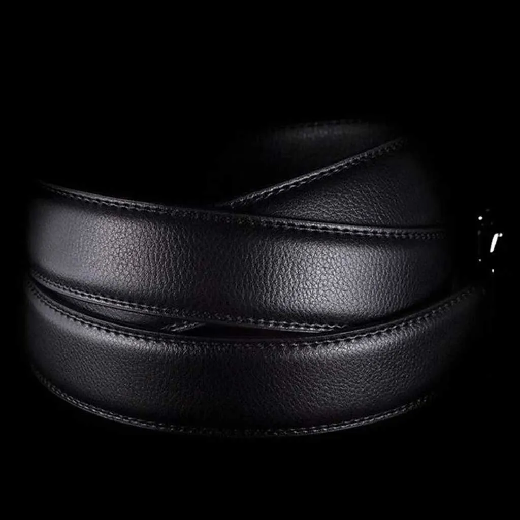 Adjustable Leather Belt Auto locking Buckle 101B Silver