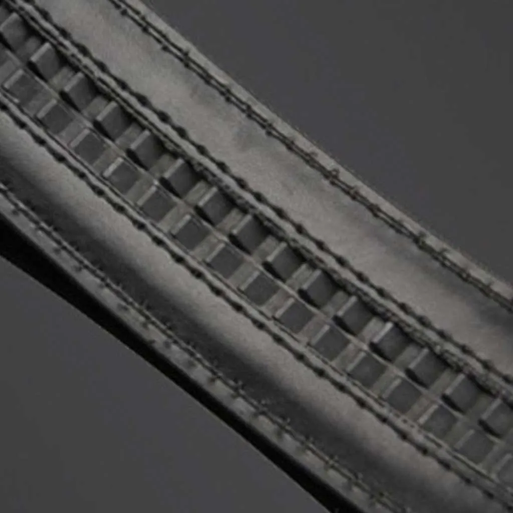 Adjustable Leather Belt Auto locking Buckle 101B Silver