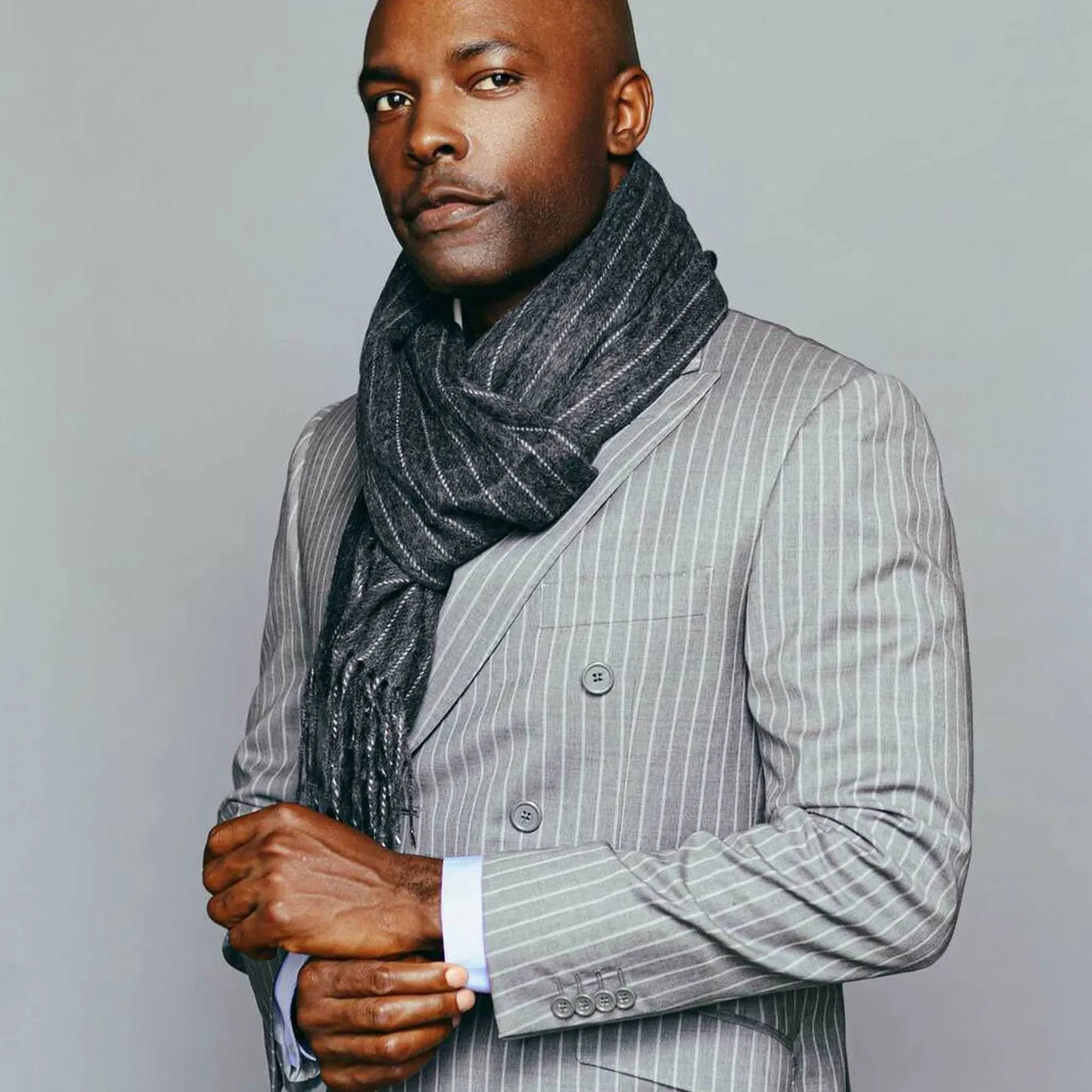 Alpaca Scarf - The “Classic Pinstripe”