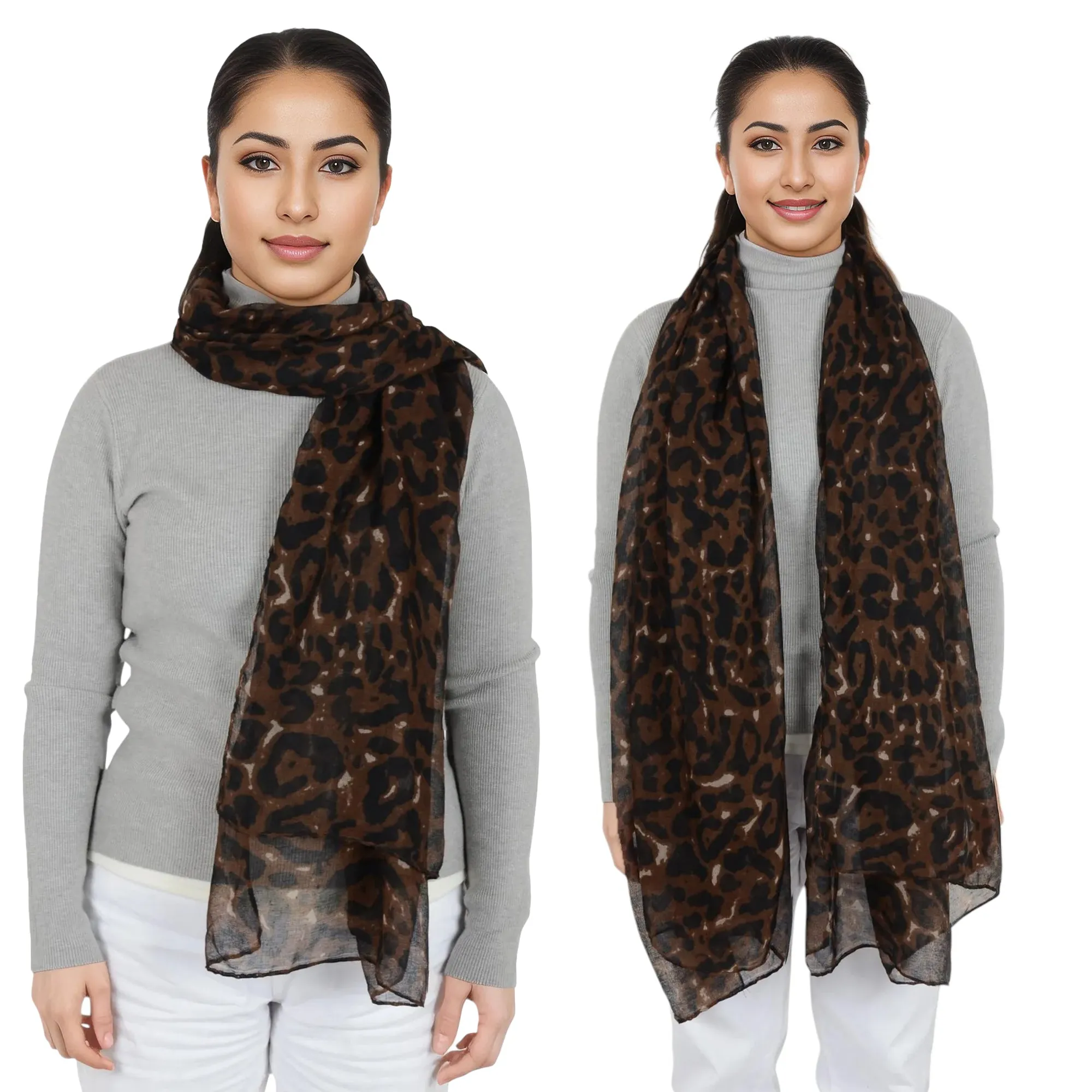 Anna-Kaci Women's Classic Leopard Print Scarf Lightweight Shawl Wrap Head Scarves