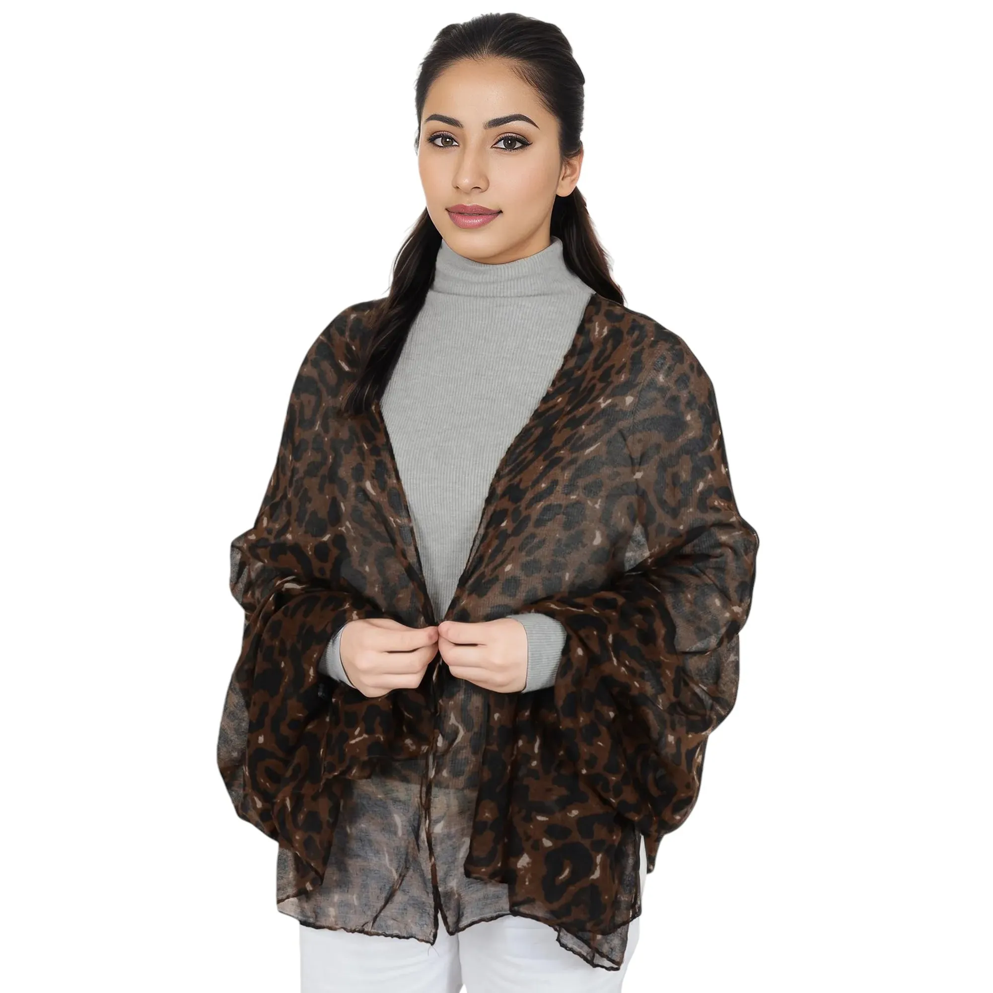 Anna-Kaci Women's Classic Leopard Print Scarf Lightweight Shawl Wrap Head Scarves