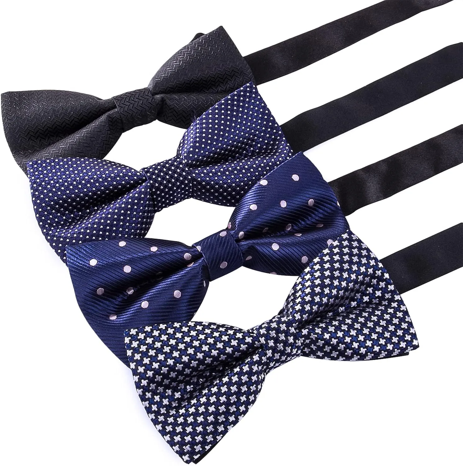 AUSKY 8 PACKS Elegant Adjustable Pre-tied Bow Ties for Men Boys (1&4&5&6&8 Pack for option)