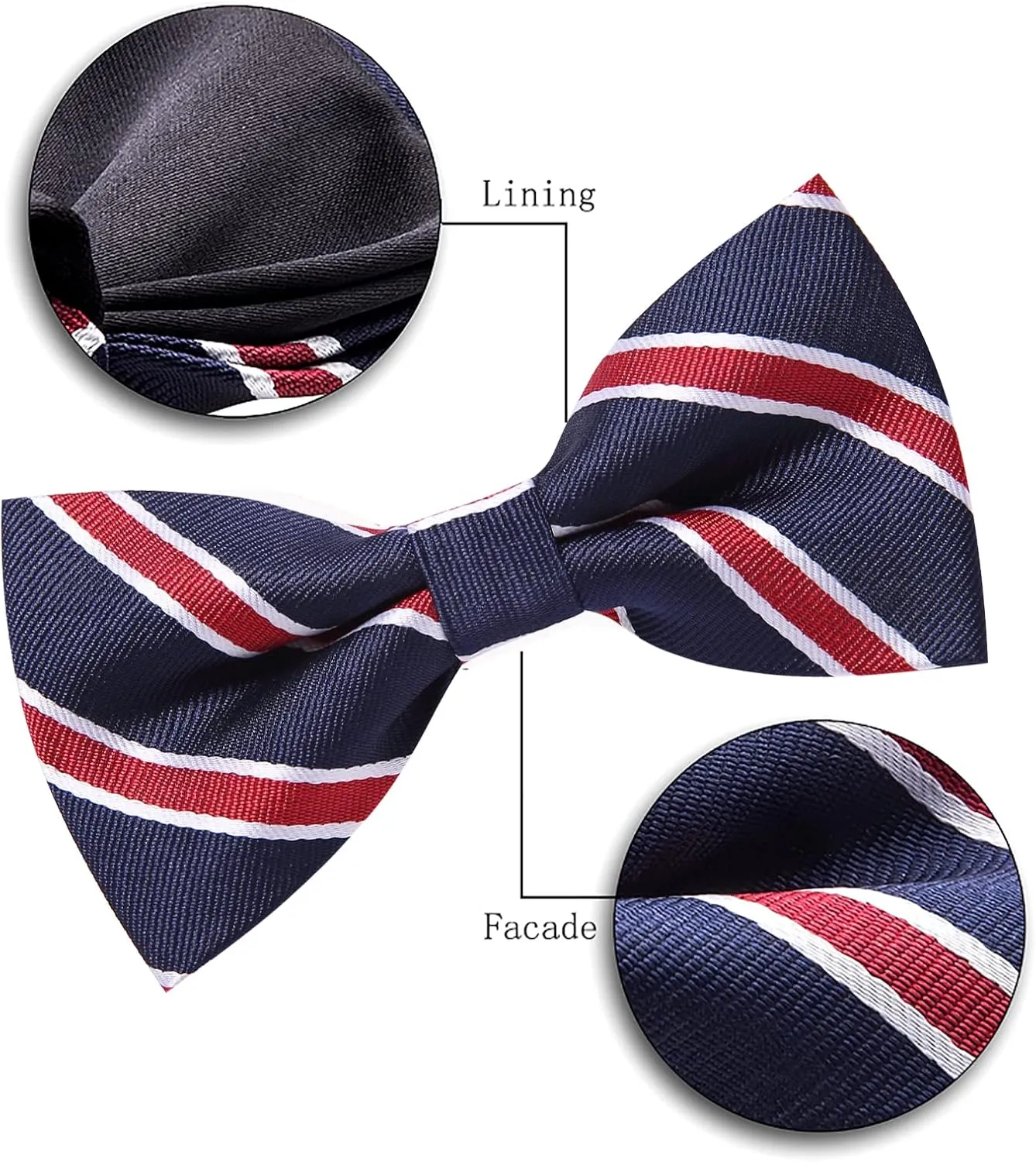 AUSKY 8 PACKS Elegant Adjustable Pre-tied Bow Ties for Men Boys (1&4&5&6&8 Pack for option)