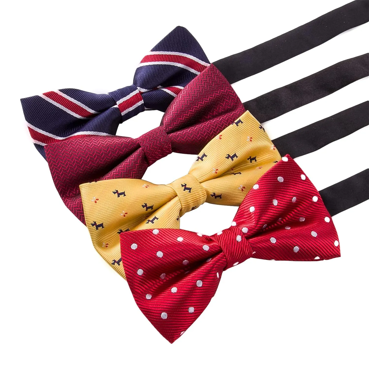 AUSKY 8 PACKS Elegant Adjustable Pre-tied Bow Ties for Men Boys (1&4&5&6&8 Pack for option)