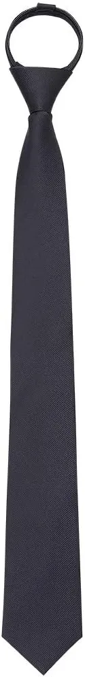 AUSKY Pre-tied Adjustable Zipper Skinny necktie,2.35inch Clip on Slim Ties for men or boys (1 Pack & 4 Packs for option)