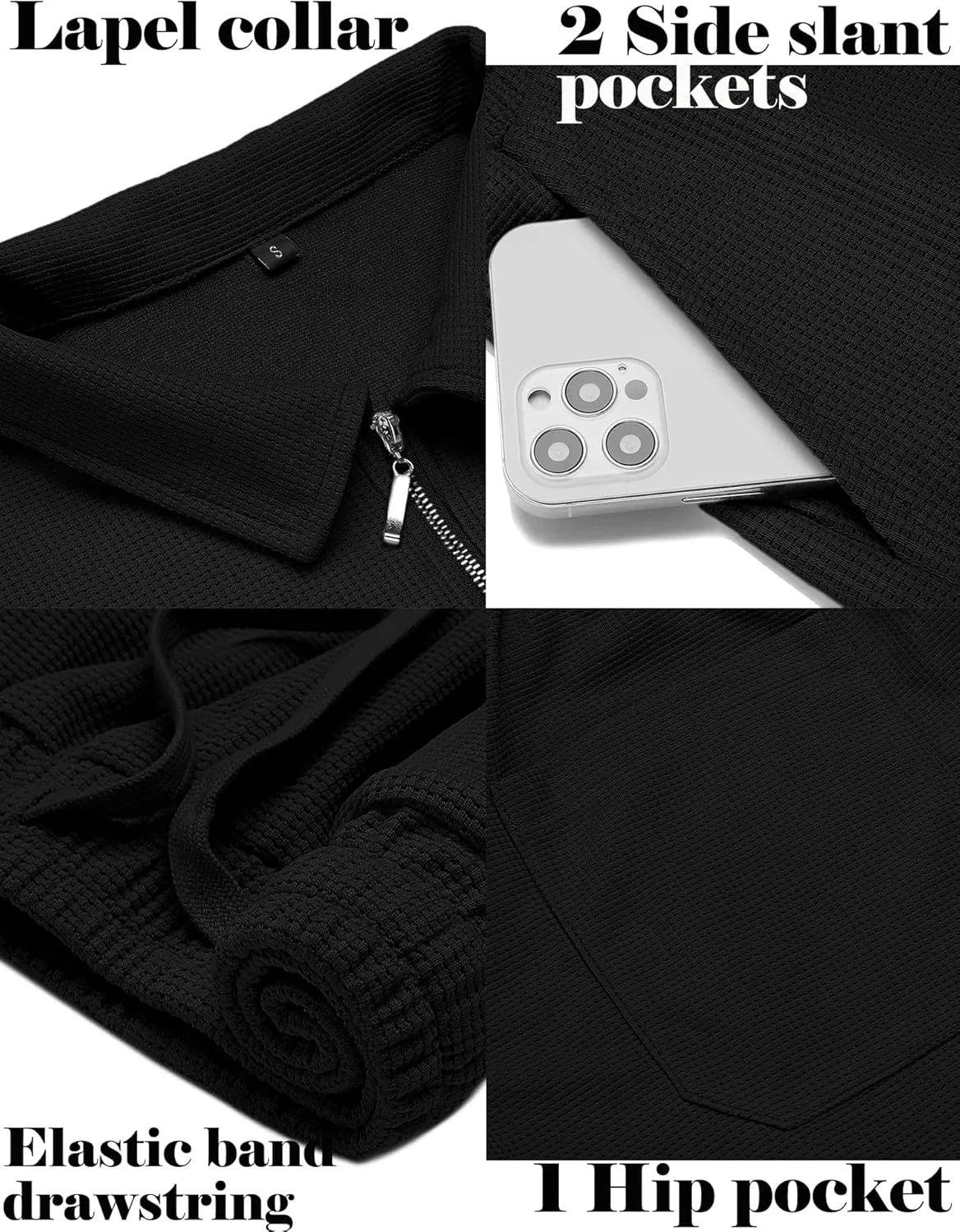 Babioboa Men's Short Sleeve Polo Shirt & Shorts set Summer Two Piece Outfits 3 Pockets zip Tracksuit Casual Athletic Sports