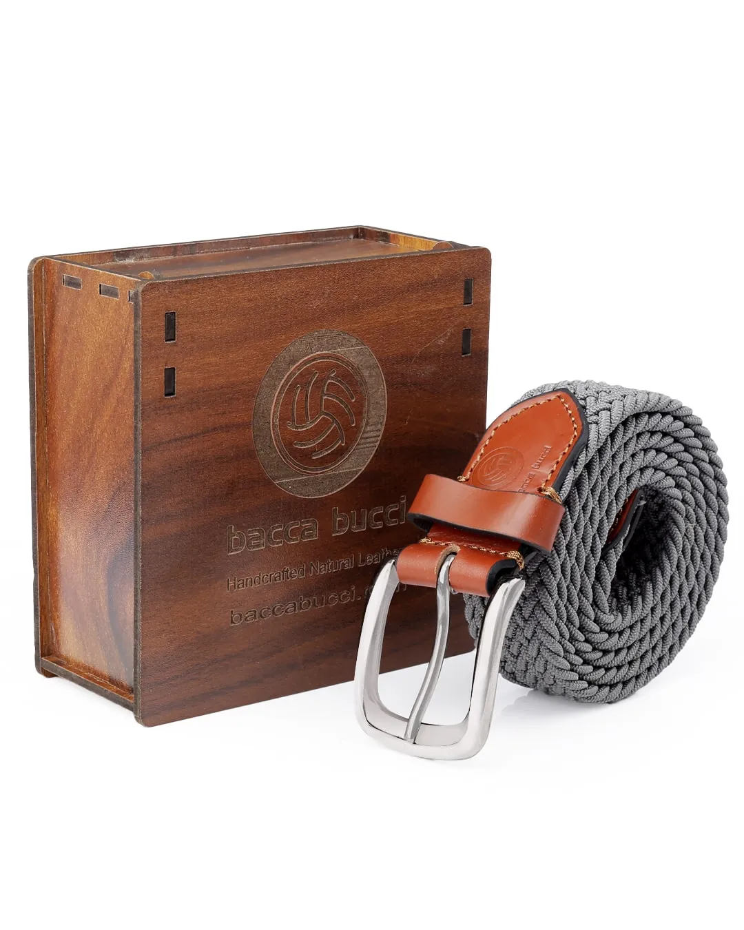 Bacca Bucci Men's Premium Elastic Braided Stretch Belt—Perfect for Golf, Casual, and Everyday Wear