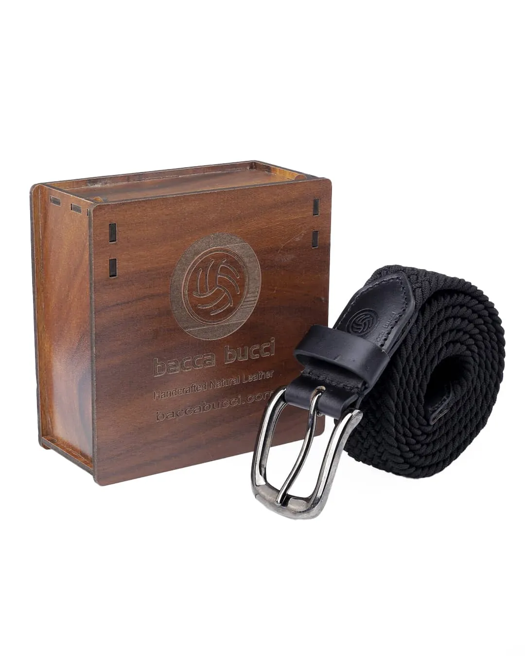 Bacca Bucci Men's Premium Elastic Braided Stretch Belt—Perfect for Golf, Casual, and Everyday Wear