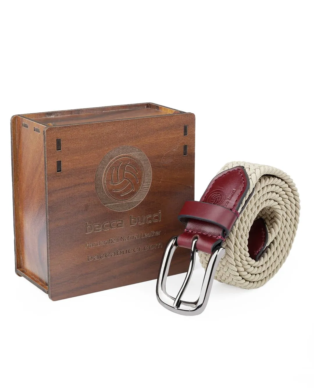 Bacca Bucci Men's Premium Elastic Braided Stretch Belt—Perfect for Golf, Casual, and Everyday Wear
