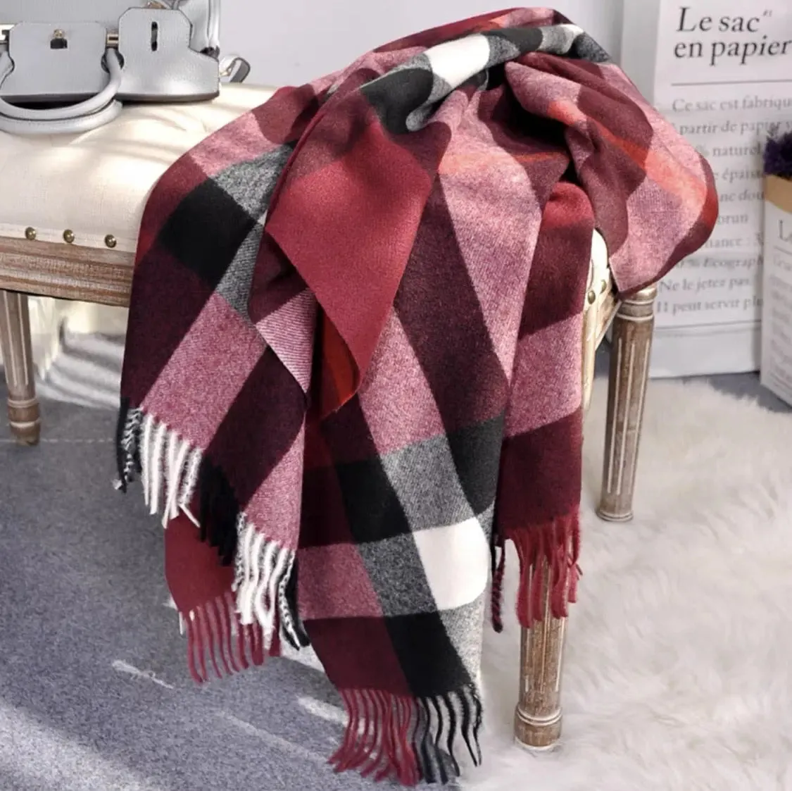 Berry Cashmere Shawl