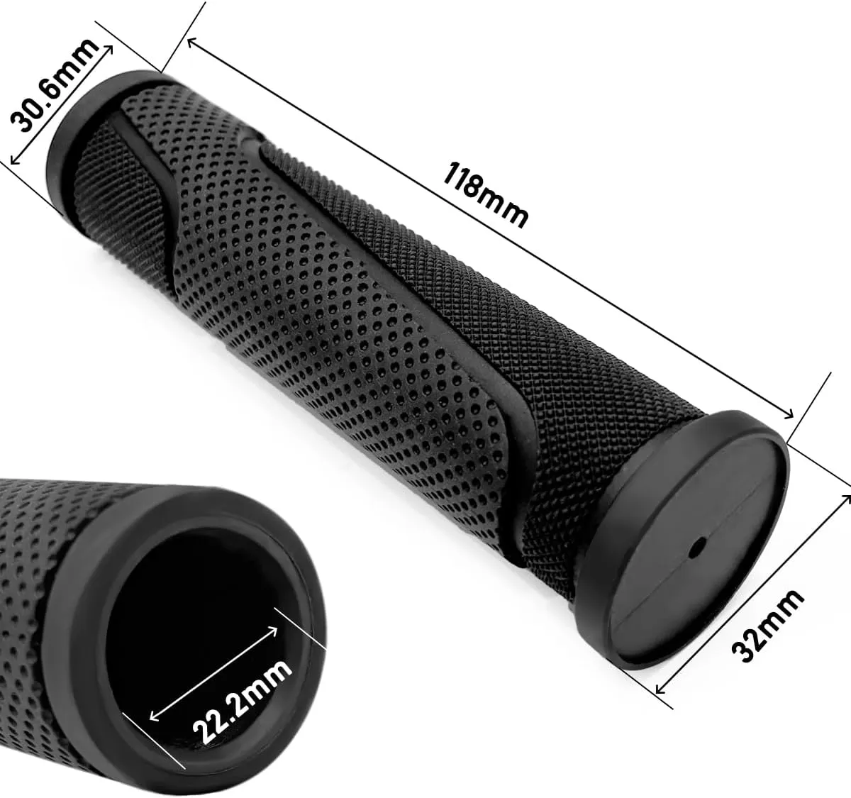 Bike Handlebar Grips, Replacement Bicycle Grips, Bike Handle Bar Wraps for Mountain, MTB, BMX, Beach Cruiser, Kids Bikes, Soft Non-Slip-Rubber Hand Grip Comfortable Ergonomic