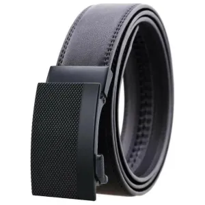 Black Adjustable Black Ratchet Slide Buckle Belt