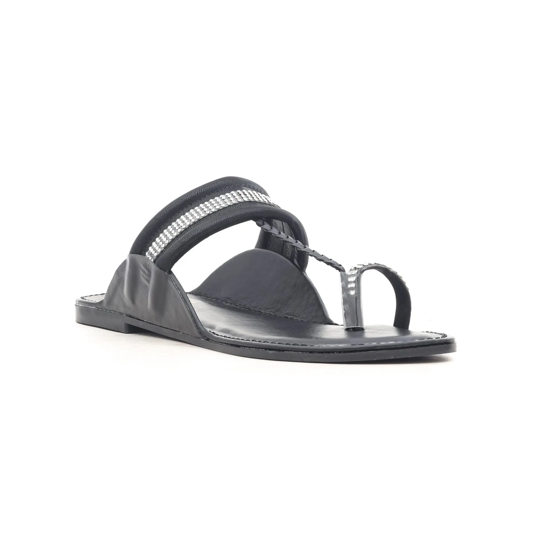 Black Casual Chappal CL1258