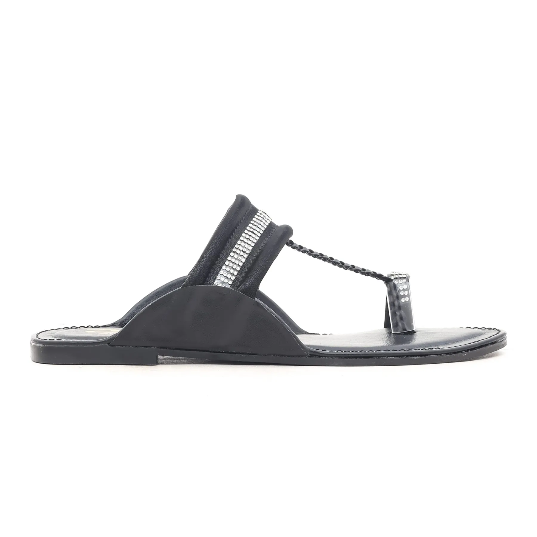 Black Casual Chappal CL1258