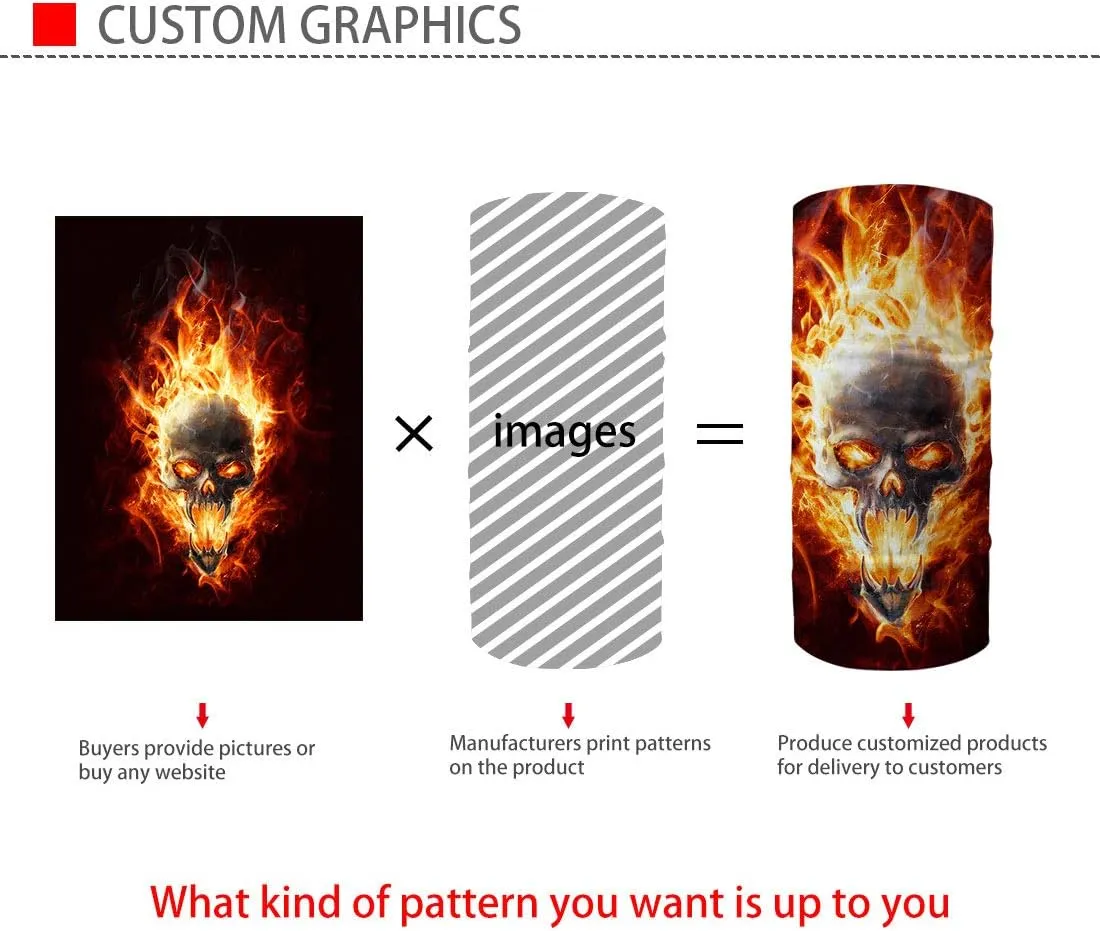 Buybai Balaclava Seamless Headbands Headwear Neck Gaiter Headwrap Sport Sweatband