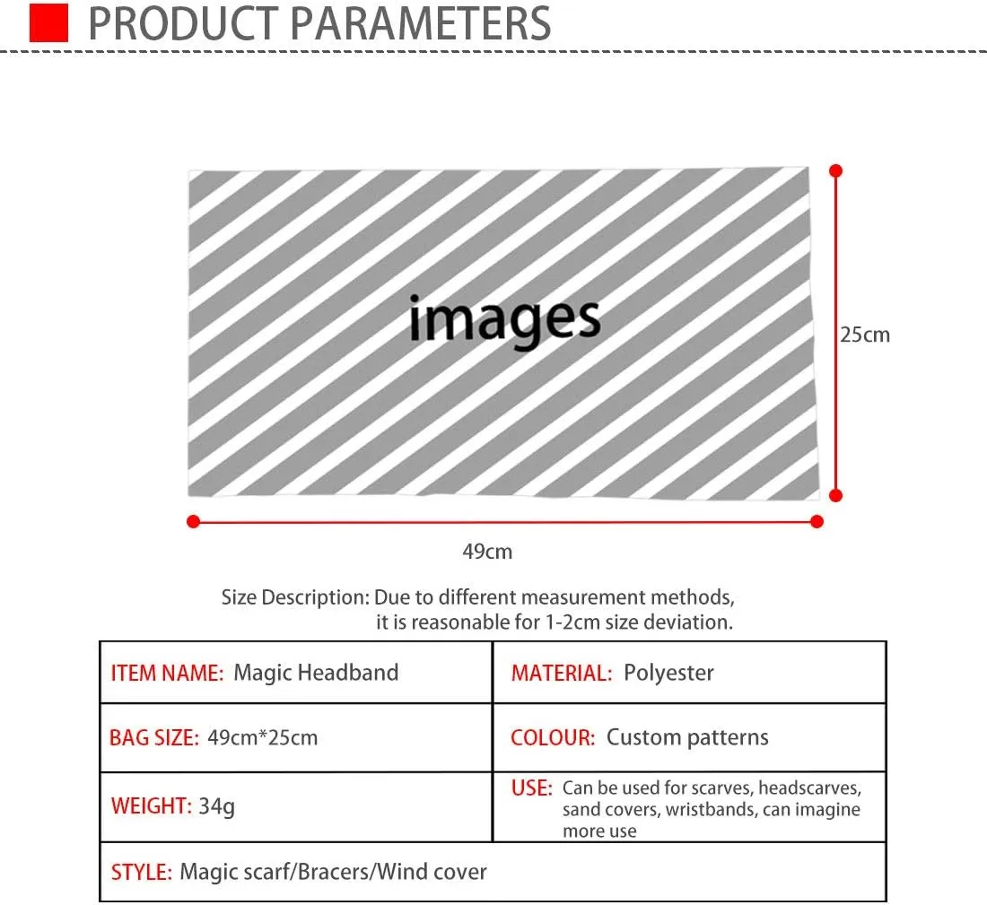 Buybai Balaclava Seamless Headbands Headwear Neck Gaiter Headwrap Sport Sweatband