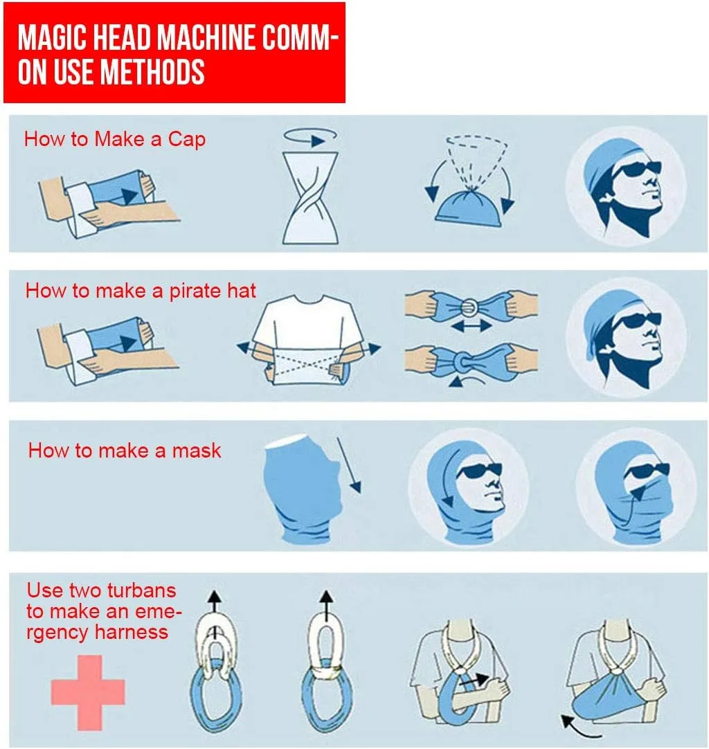 Buybai Balaclava Seamless Headbands Headwear Neck Gaiter Headwrap Sport Sweatband