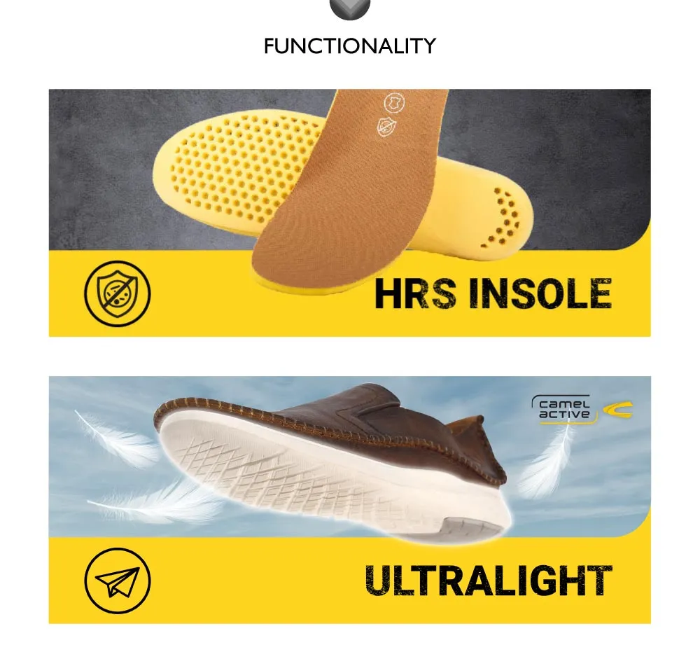camel active Microfibre Comfortable Sneakers Men Tan NIMBUS 822407-WA1SVC-8 TAN