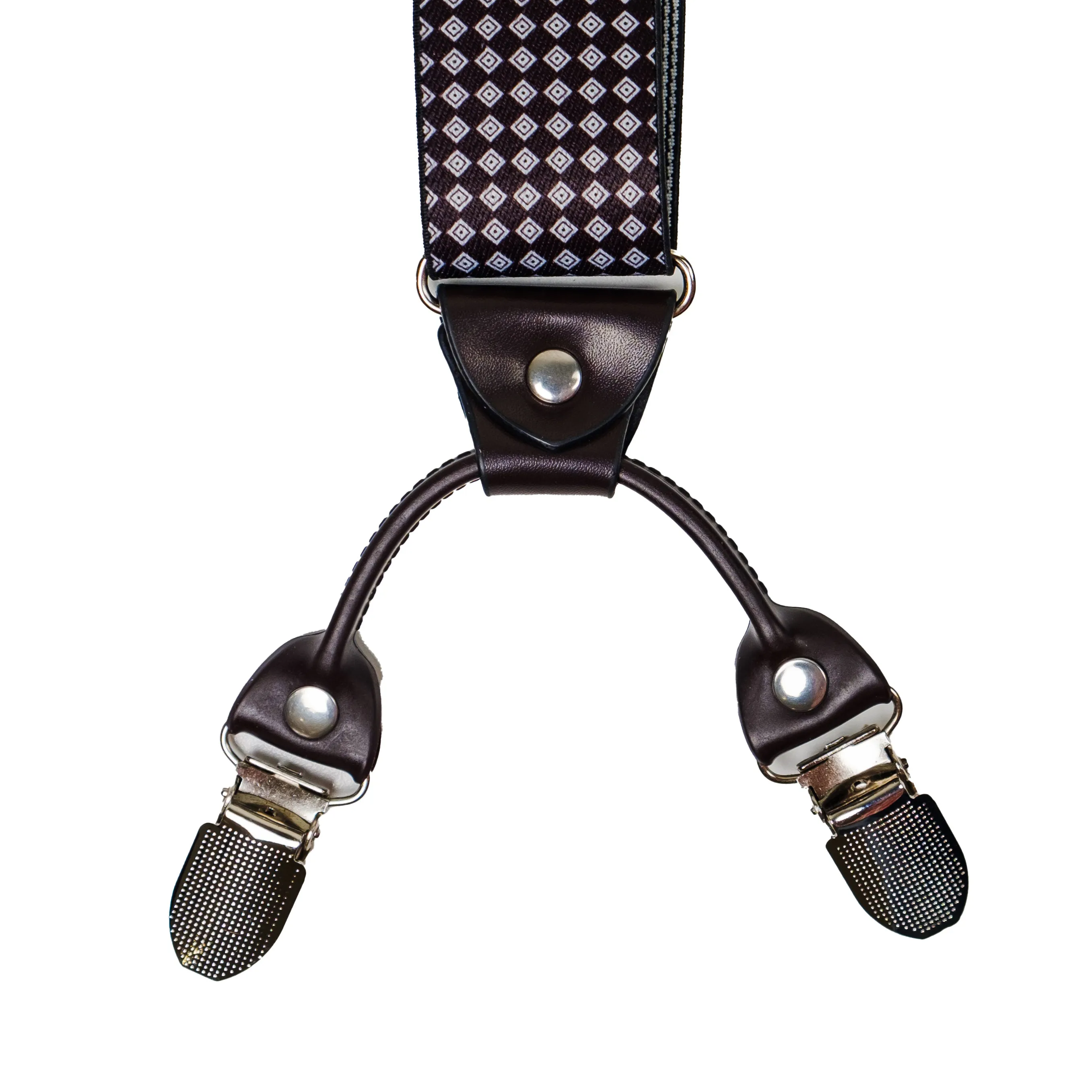 Chokore Stretchy Y-shaped Suspenders with 6-clips (Black & White)