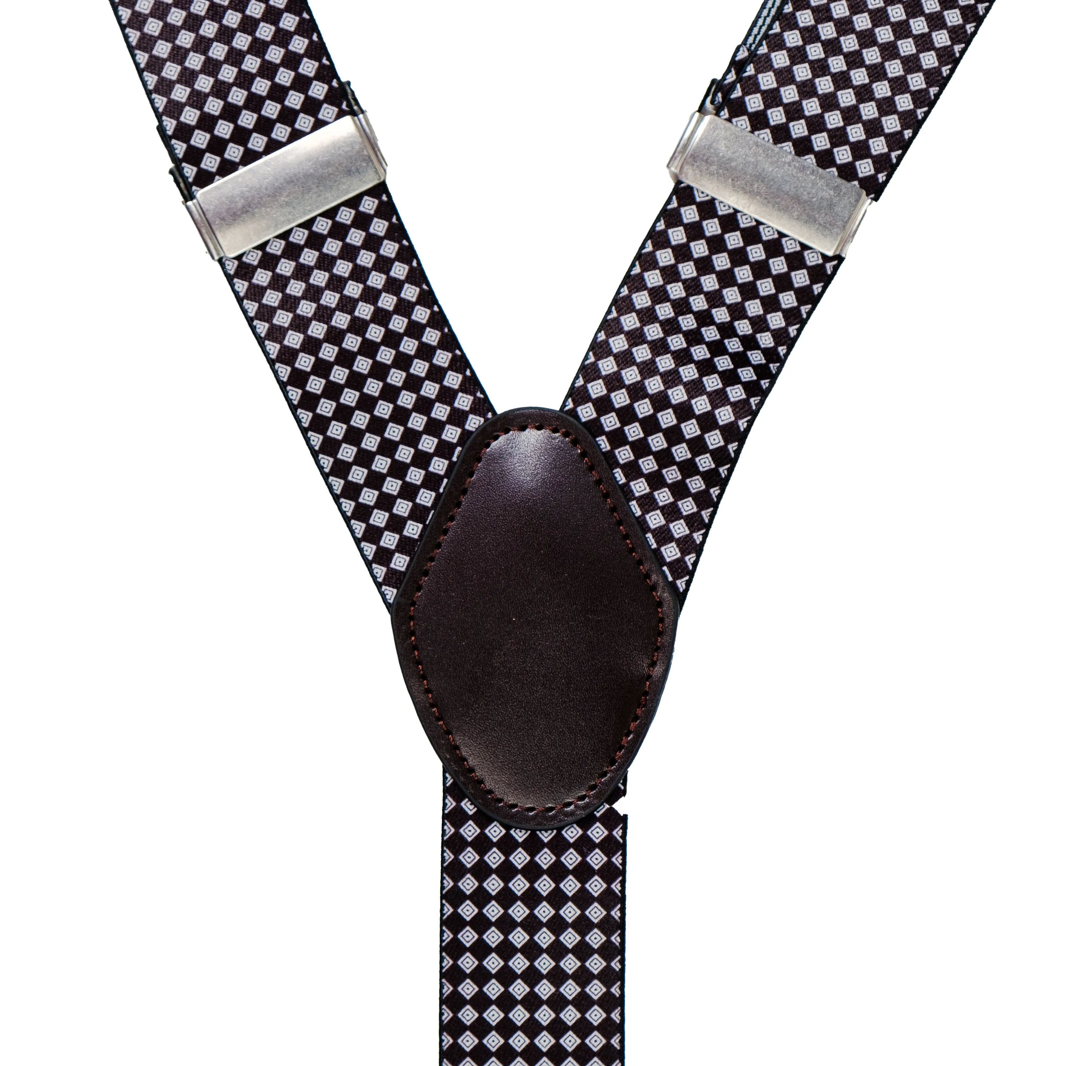 Chokore Stretchy Y-shaped Suspenders with 6-clips (Black & White)