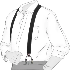 Chokore Stretchy Y-shaped Suspenders with 6-clips (Black)
