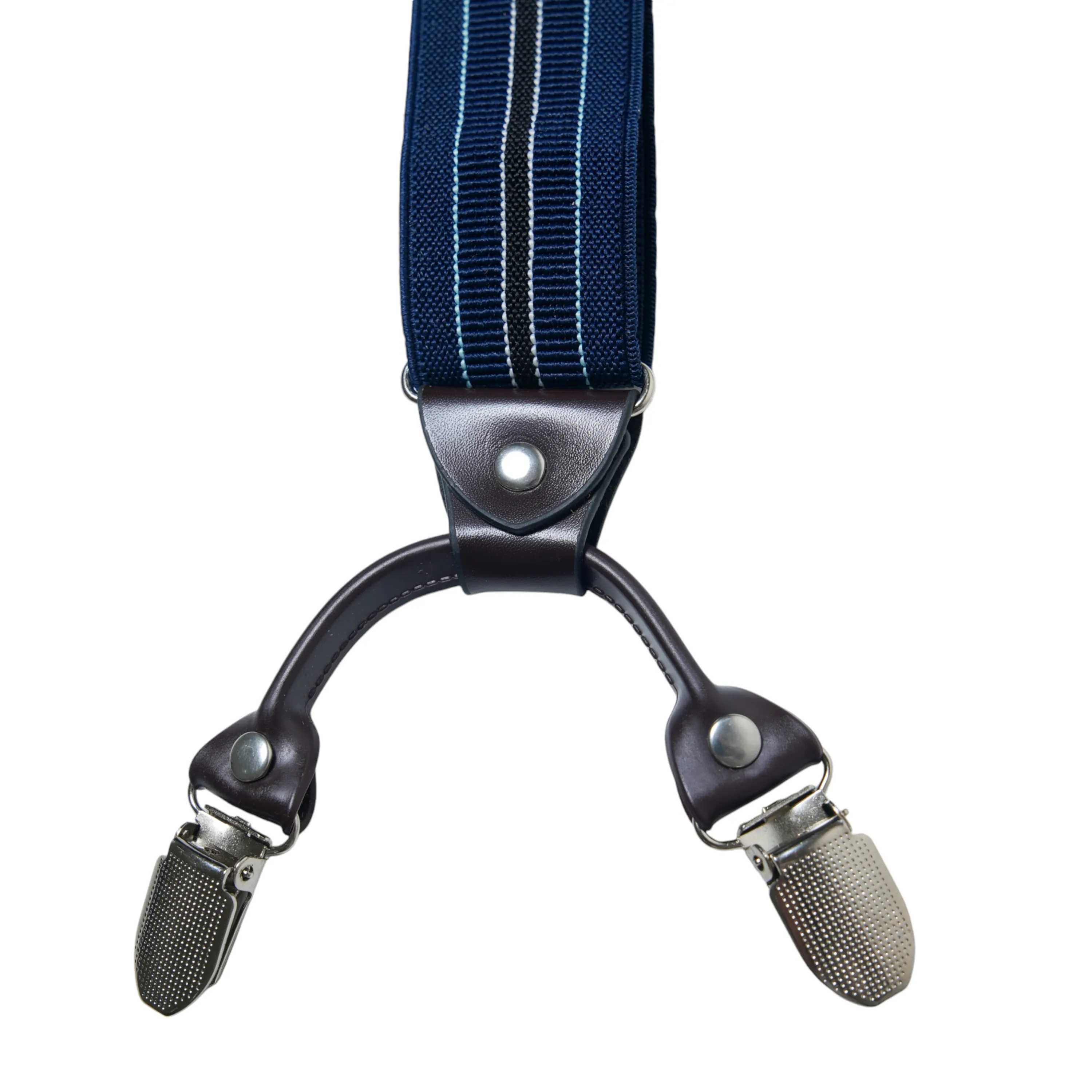 Chokore Stretchy Y-shaped Suspenders with 6-clips (Dark Blue & Black)
