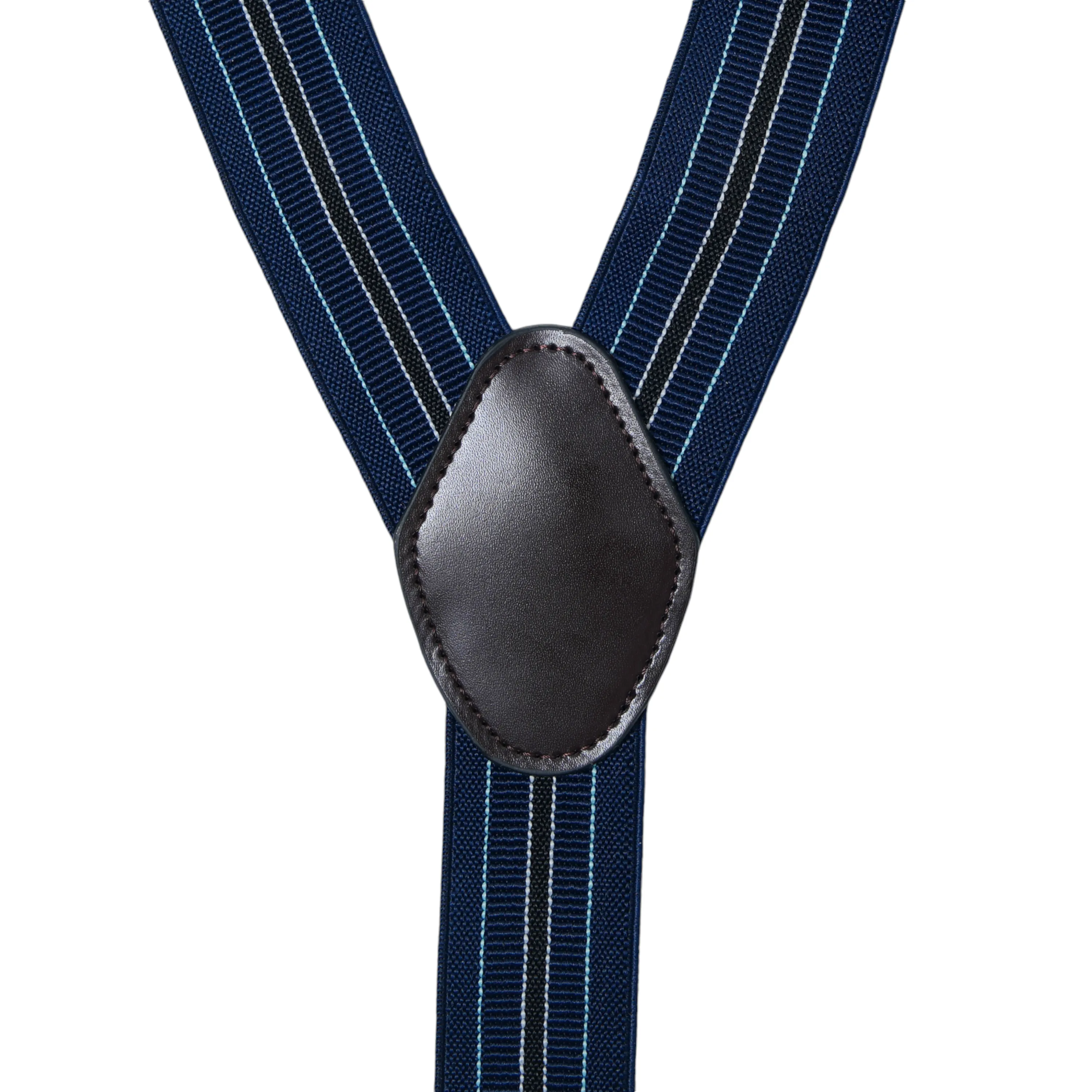 Chokore Stretchy Y-shaped Suspenders with 6-clips (Dark Blue & Black)