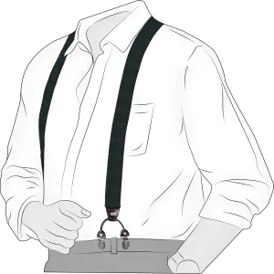 Chokore Stretchy Y-shaped Suspenders with 6-clips (Forest Green)