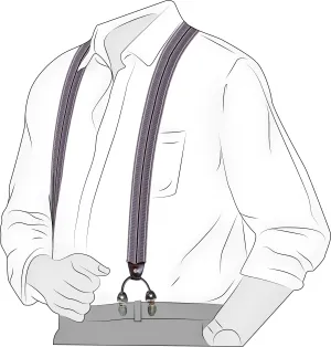 Chokore Stretchy Y-shaped Suspenders with 6-clips (Gray & Black)