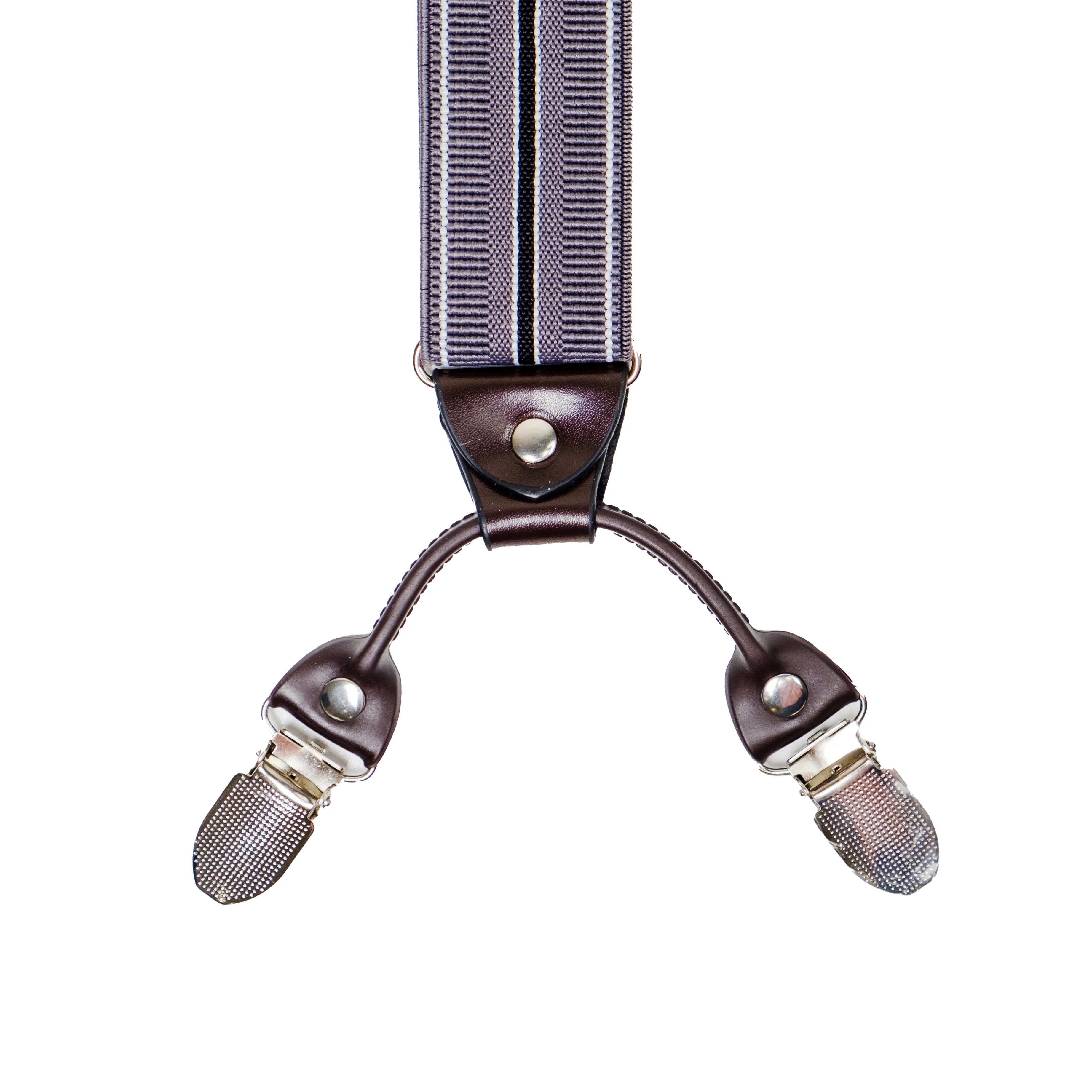 Chokore Stretchy Y-shaped Suspenders with 6-clips (Gray & Black)