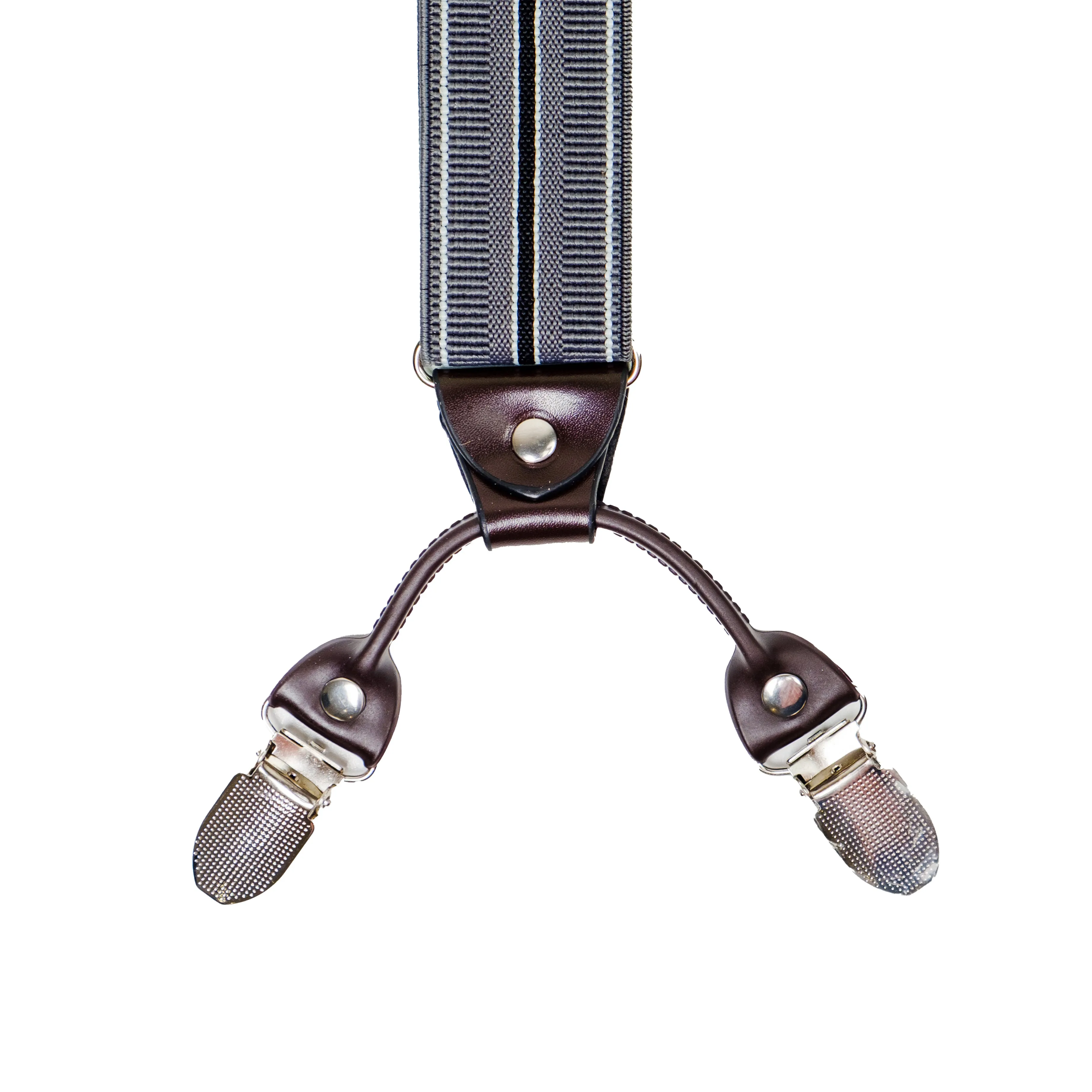 Chokore Stretchy Y-shaped Suspenders with 6-clips (Grey & Black)