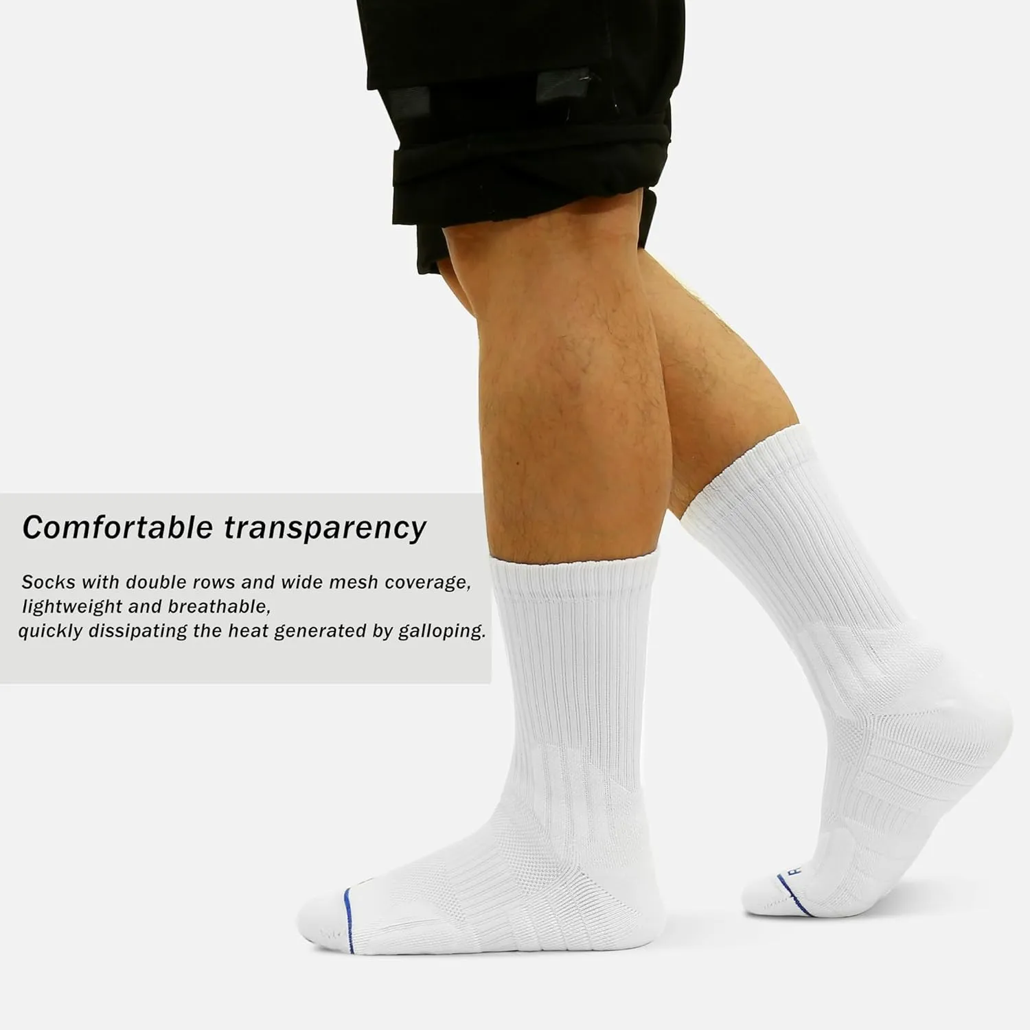 CONRAN KREMIX Running Socks Mens Crew Socks 3 Pairs Cushioned Athletic