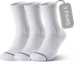 CONRAN KREMIX Running Socks Mens Crew Socks 3 Pairs Cushioned Athletic