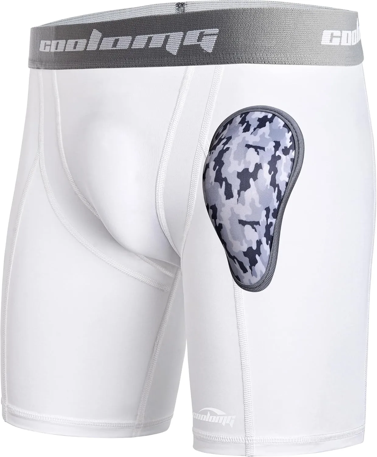COOLOMG Mens Compression Shorts with Cup Athletic Sliding Underwear for Baseball Football MMA Lacrosse Field Hockey