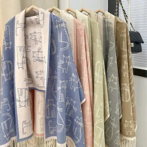 Cozy Illustrated Women's Scarf