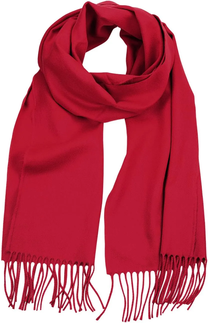 D&Y Unisex Classic Softer Than Cashmere Plain Fringe End Scarf