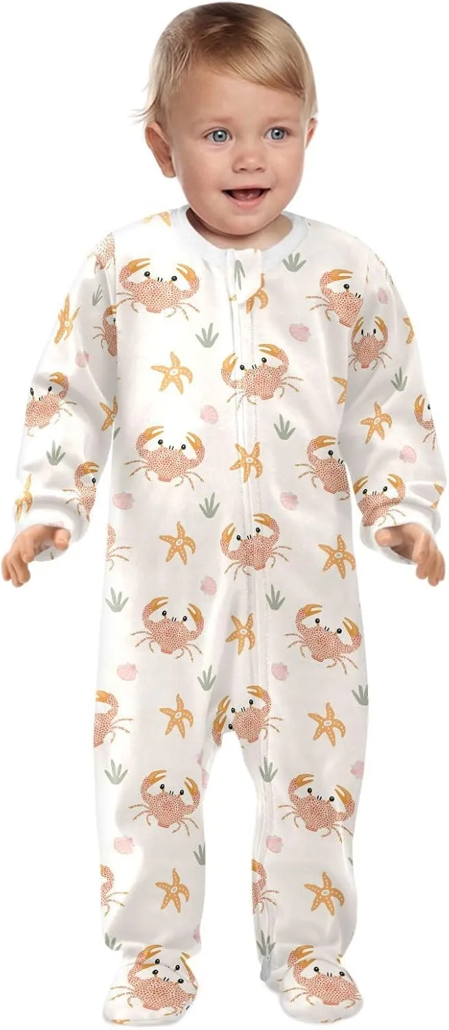 Dussdil Baby One-Piece Footies Newborn Rompers Pajamas Cotton Footed Pjs for Sleep Play Boys Girls