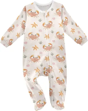 Dussdil Baby One-Piece Footies Newborn Rompers Pajamas Cotton Footed Pjs for Sleep Play Boys Girls